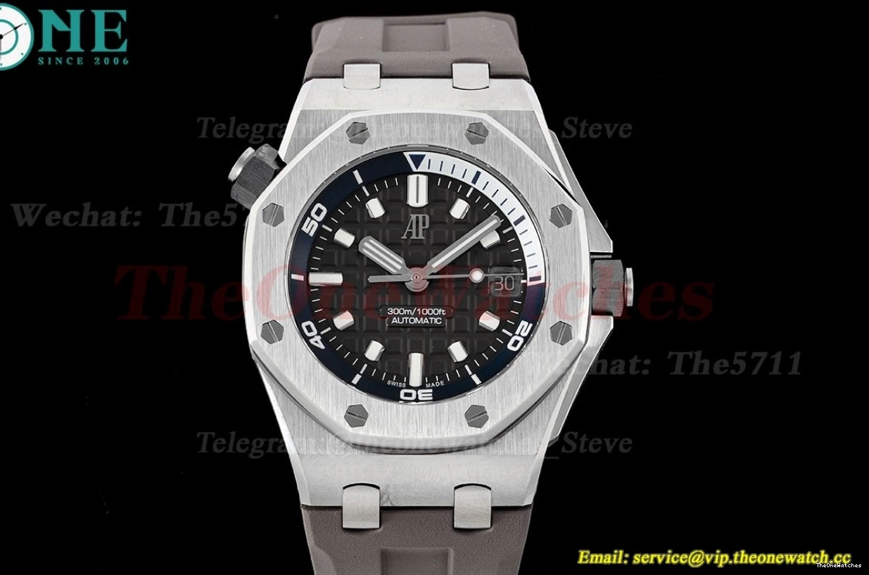 Stk Grey Offshore ZF A4308 Diver RU Oak 42mm 15720 SS Royal 0323